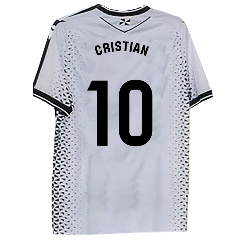 גברים כריסטיאן רודריגז #10 לבן שחור ג'רזי ביתית 2025/26 חולצה קצרה