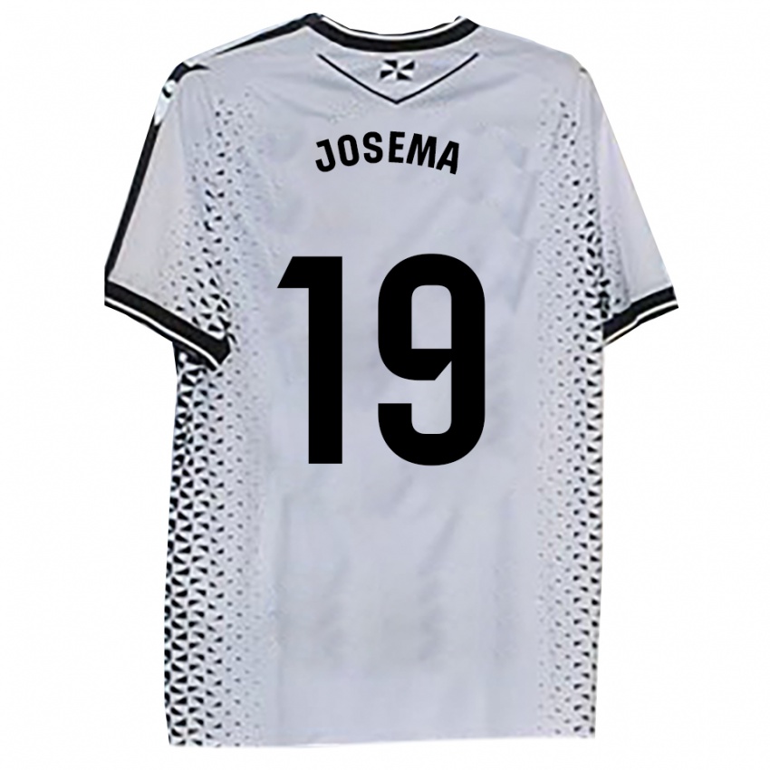 גברים Josema #19 לבן שחור ג'רזי ביתית 2025/26 חולצה קצרה