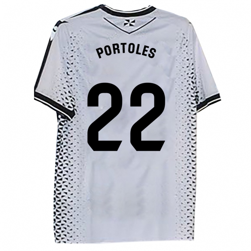 גברים ארמנגול פורטולס איריגוין #22 לבן שחור ג'רזי ביתית 2025/26 חולצה קצרה