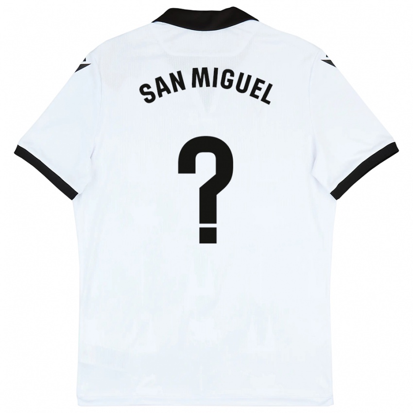 גברים Darío San Miguel #0 לבן שחור ג'רזי ביתית 2025/26 חולצה קצרה