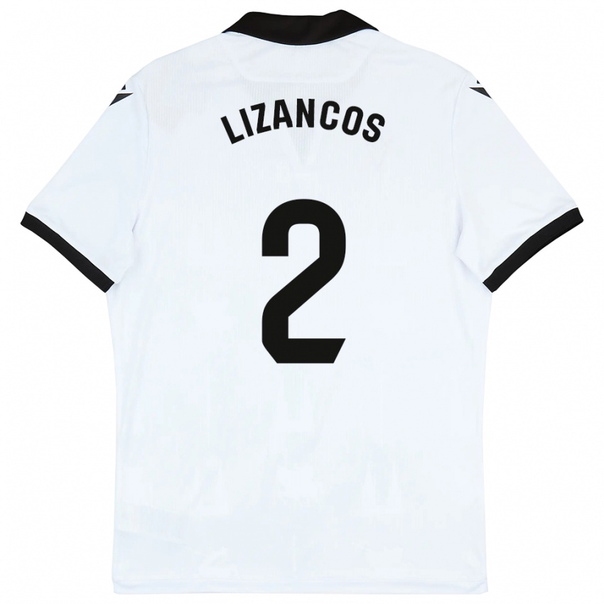 גברים Álex Lizancos #2 לבן שחור ג'רזי ביתית 2025/26 חולצה קצרה