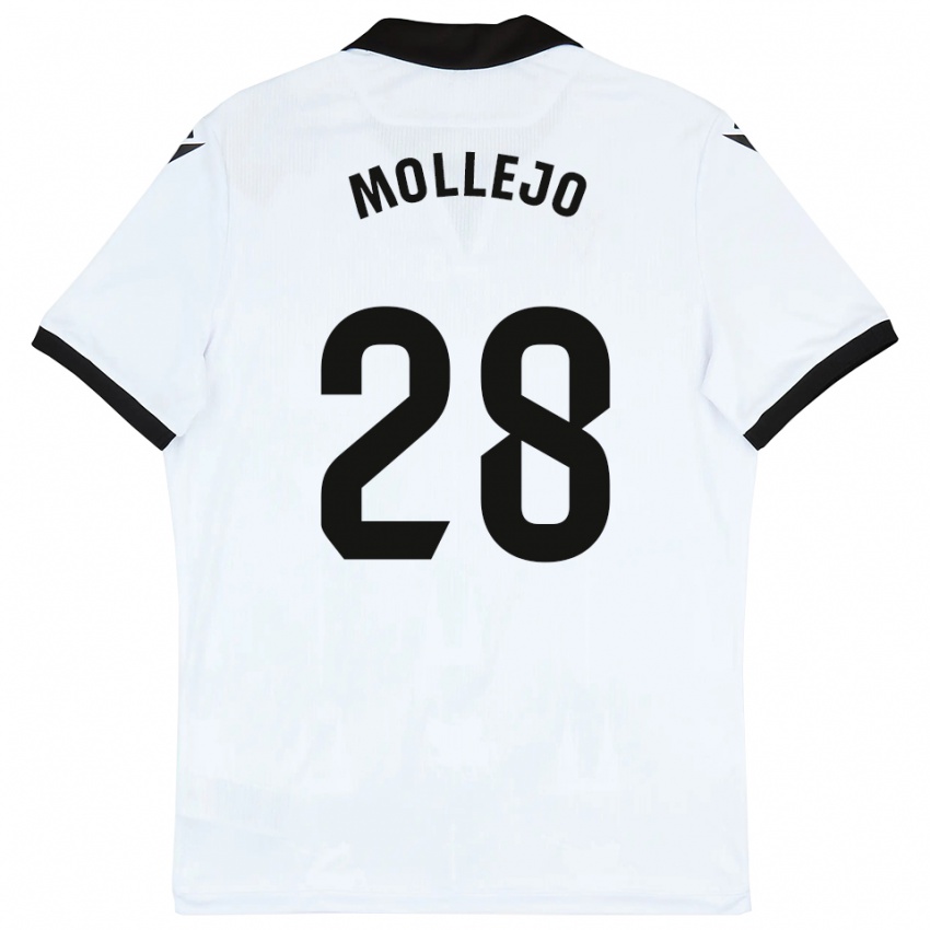 גברים ויקטור מוייחו #28 לבן שחור ג'רזי ביתית 2025/26 חולצה קצרה