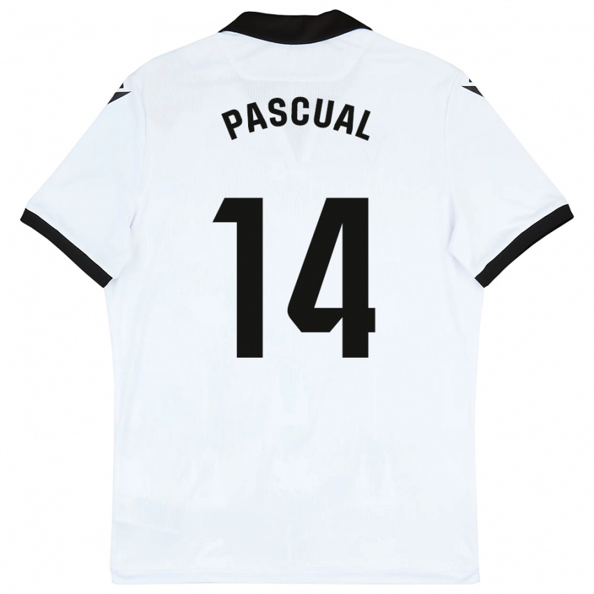 גברים Hugo Pascual #14 לבן שחור ג'רזי ביתית 2025/26 חולצה קצרה