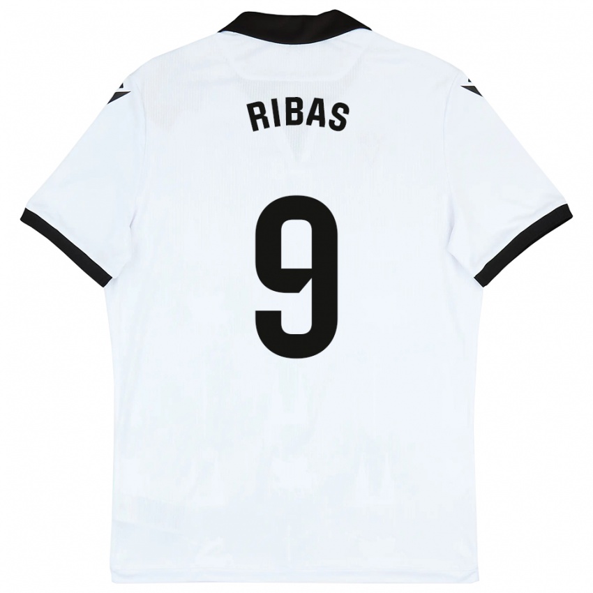 גברים איריאן ריבאס קרסקו #9 לבן שחור ג'רזי ביתית 2025/26 חולצה קצרה