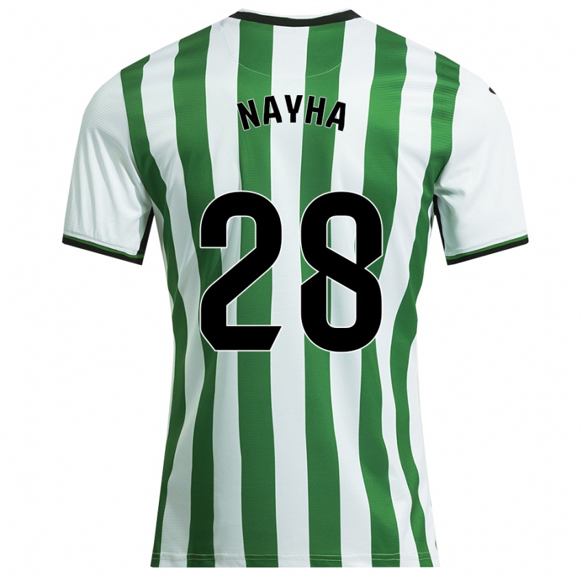 גברים Nayha Torrejón Moreno #28 לבן ירוק ג'רזי ביתית 2025/26 חולצה קצרה