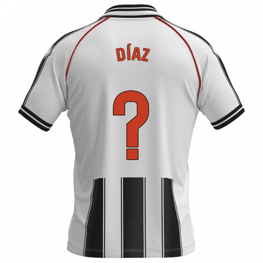 גברים Josep Díaz #0 לבן שחור ג'רזי ביתית 2025/26 חולצה קצרה