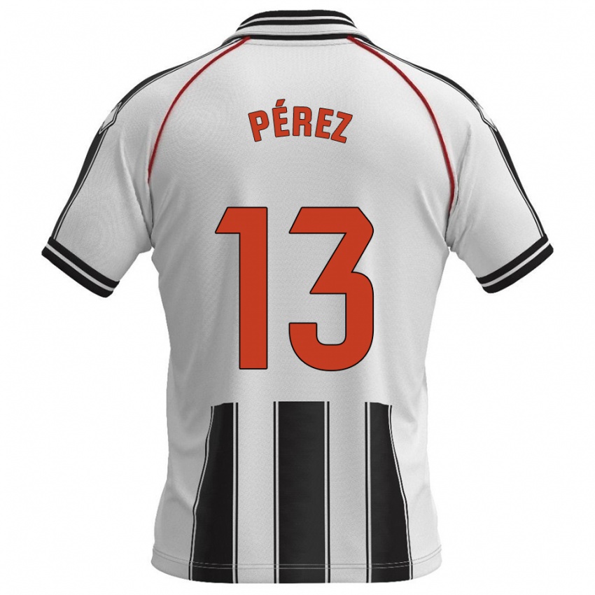 גברים Axel Pérez #13 לבן שחור ג'רזי ביתית 2025/26 חולצה קצרה