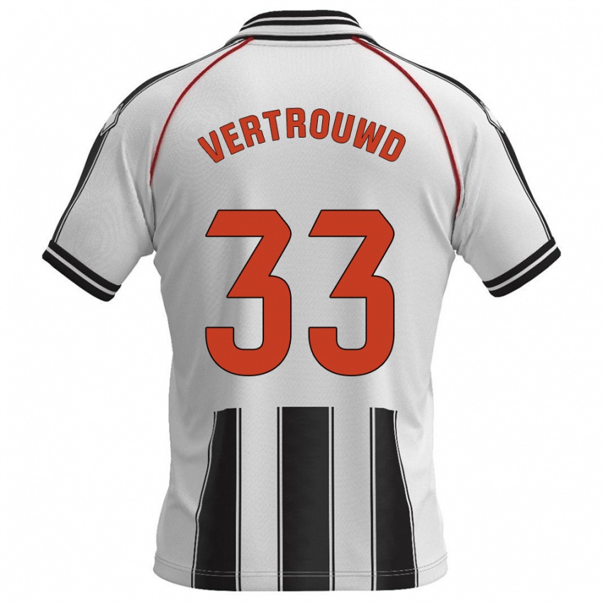 גברים Jozhua Vertrouwd #33 לבן שחור ג'רזי ביתית 2025/26 חולצה קצרה