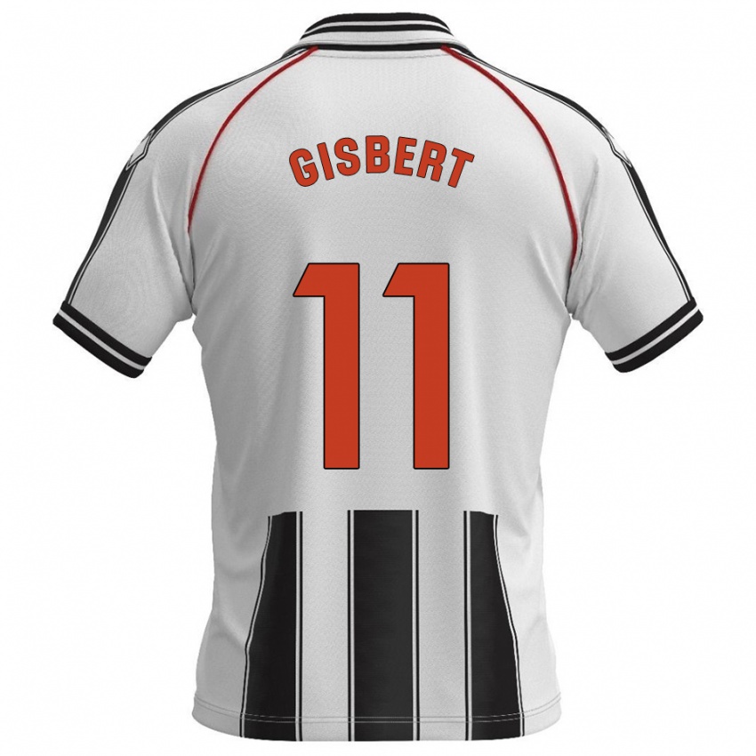 גברים Enric Gisbert #11 לבן שחור ג'רזי ביתית 2025/26 חולצה קצרה