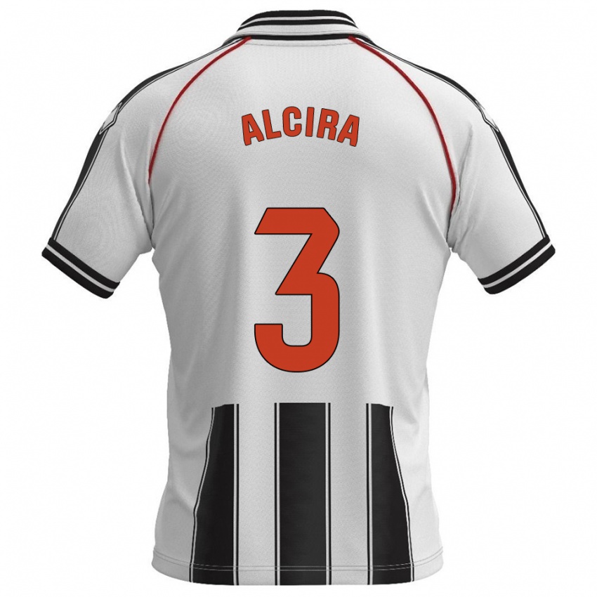 גברים Álex Alcira #3 לבן שחור ג'רזי ביתית 2025/26 חולצה קצרה