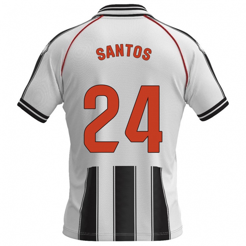 גברים Saúl Santos #24 לבן שחור ג'רזי ביתית 2025/26 חולצה קצרה