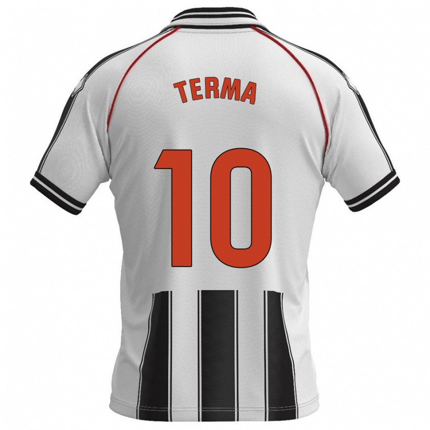 גברים Guillem Terma #10 לבן שחור ג'רזי ביתית 2025/26 חולצה קצרה