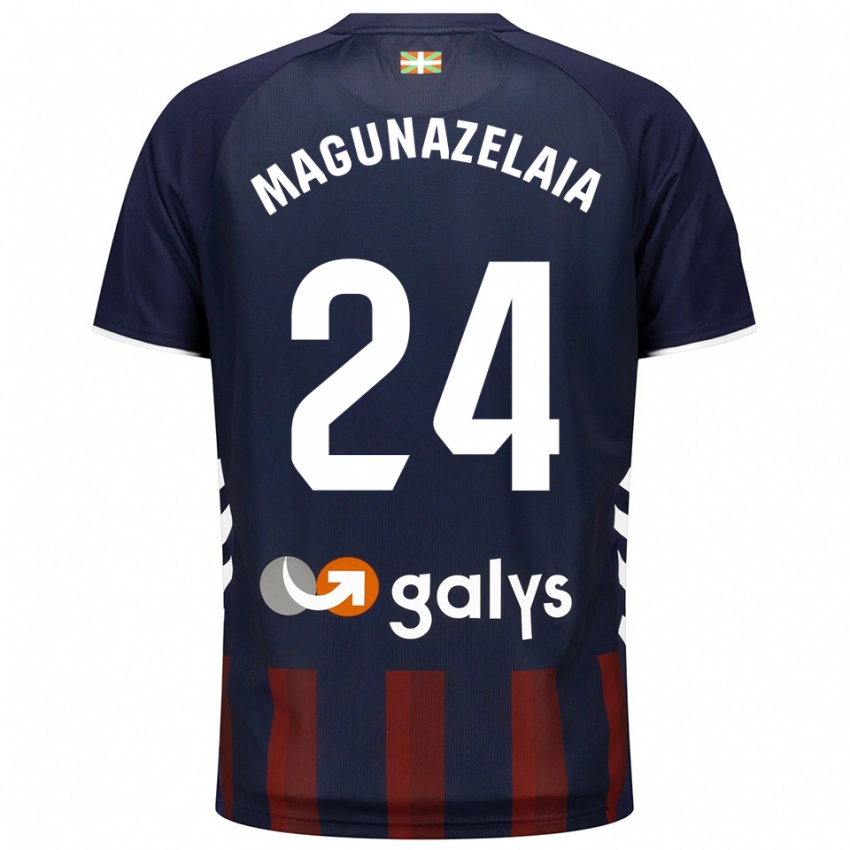 גברים Jon Magunazelaia #24 כחול נייבי אדום ג'רזי ביתית 2025/26 חולצה קצרה