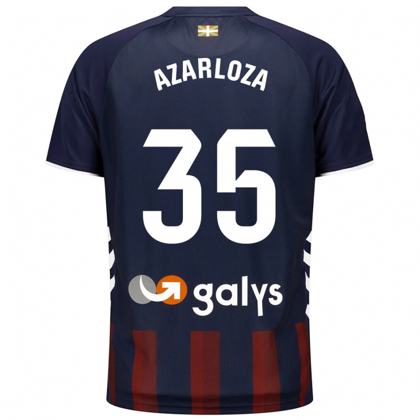 גברים Eneko Azarloza #35 כחול נייבי אדום ג'רזי ביתית 2025/26 חולצה קצרה