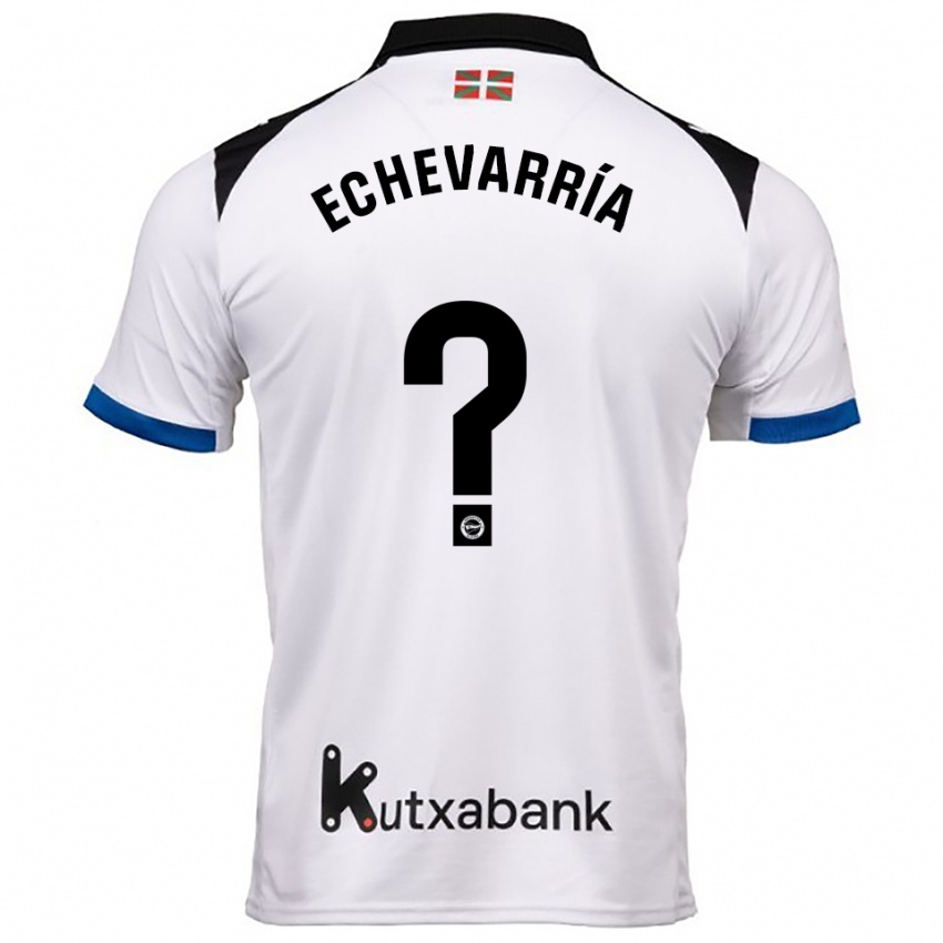 גברים Iker Echevarría #0 לבן כחול הרחק ג'רזי 2025/26 חולצה קצרה