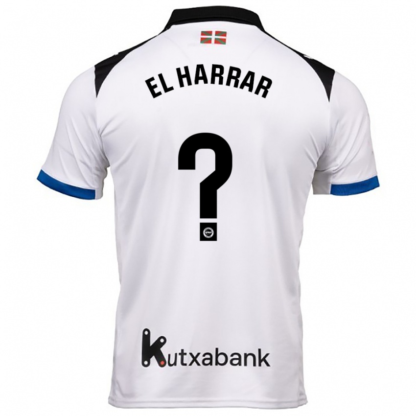 גברים Mohamed El Harrar #0 לבן כחול הרחק ג'רזי 2025/26 חולצה קצרה