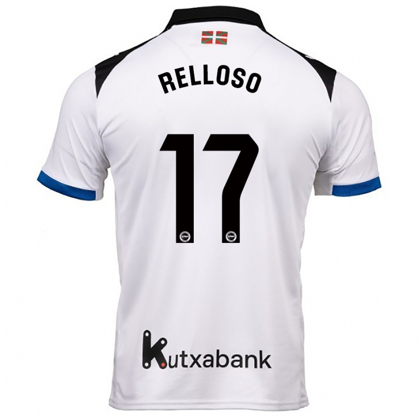 גברים Mikel Relloso #17 לבן כחול הרחק ג'רזי 2025/26 חולצה קצרה