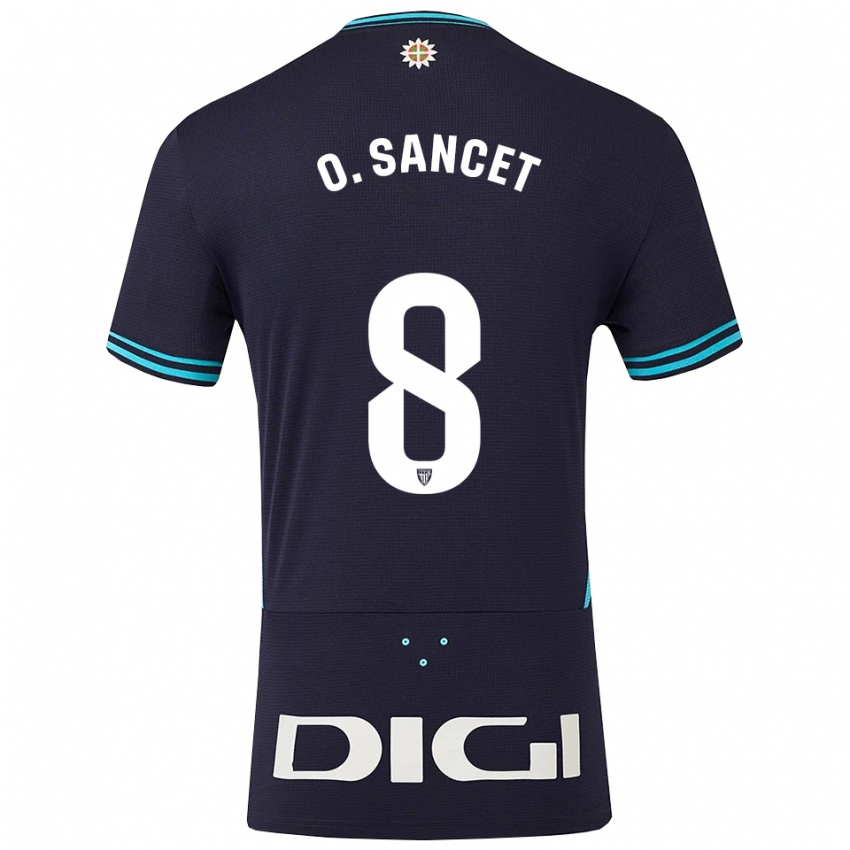 גברים Oihan Sancet #8 כחול נייבי תכלת הרחק ג'רזי 2025/26 חולצה קצרה