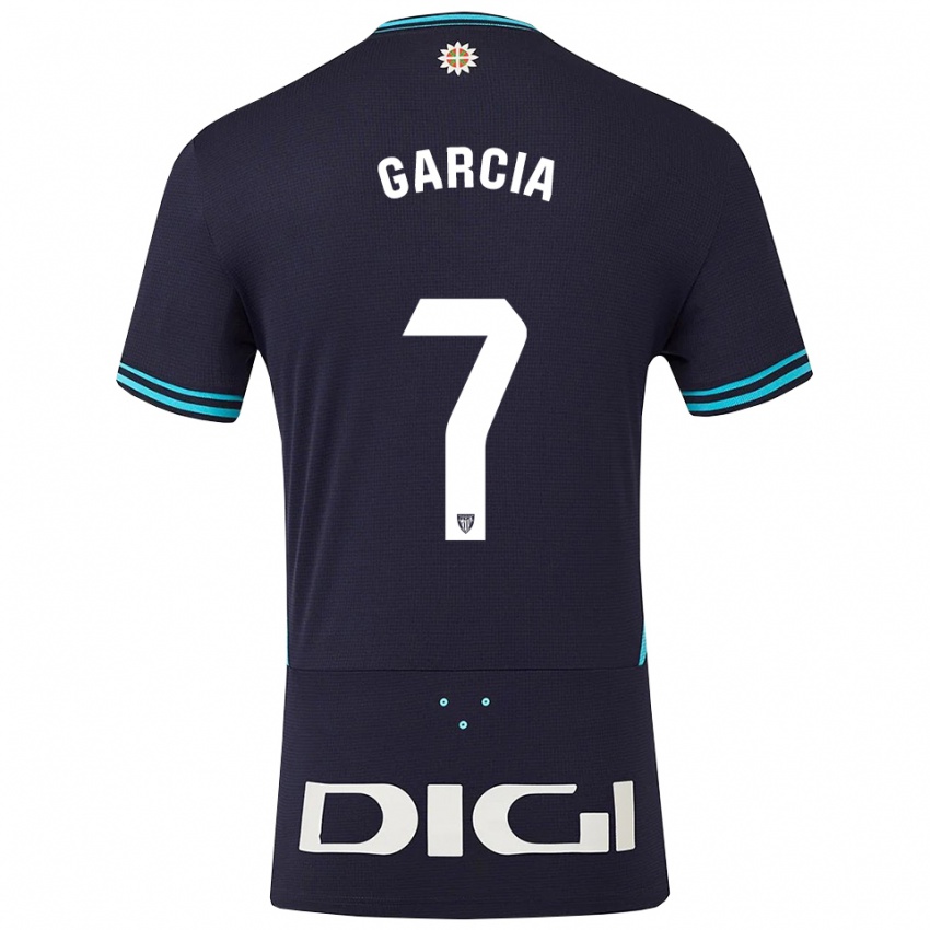 גברים Nahikari García #7 כחול נייבי תכלת הרחק ג'רזי 2025/26 חולצה קצרה