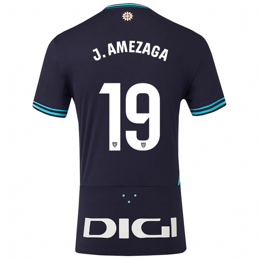 גברים ג׳ואן אמסאגה #19 כחול נייבי תכלת הרחק ג'רזי 2025/26 חולצה קצרה