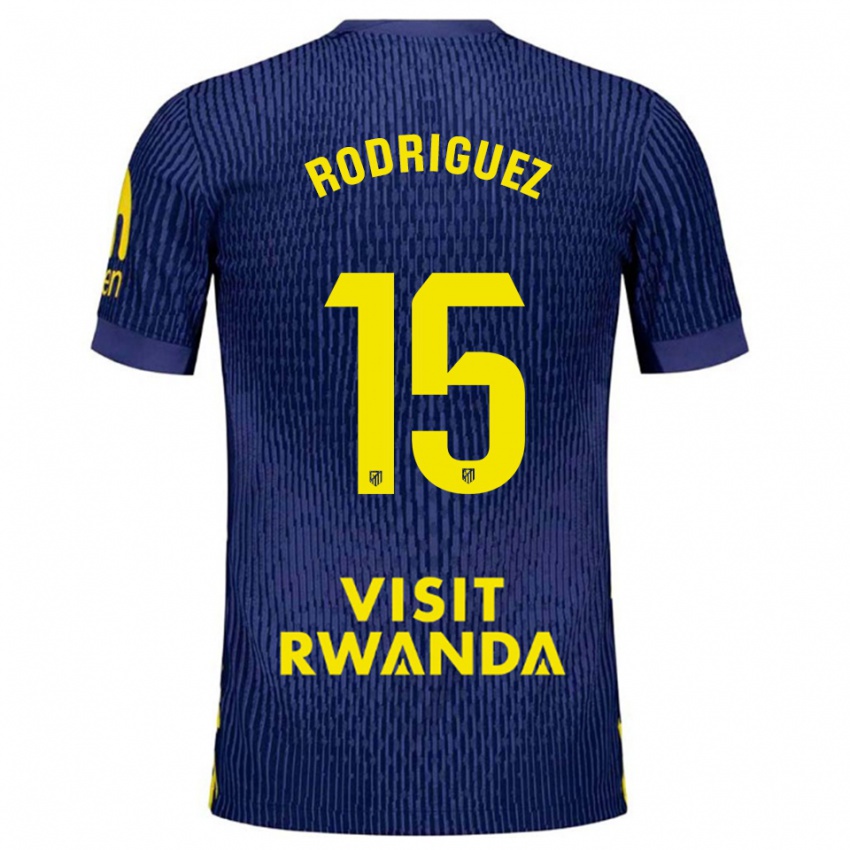 גברים Cinta Rodríguez #15 כחול נייבי צהוב הרחק ג'רזי 2025/26 חולצה קצרה