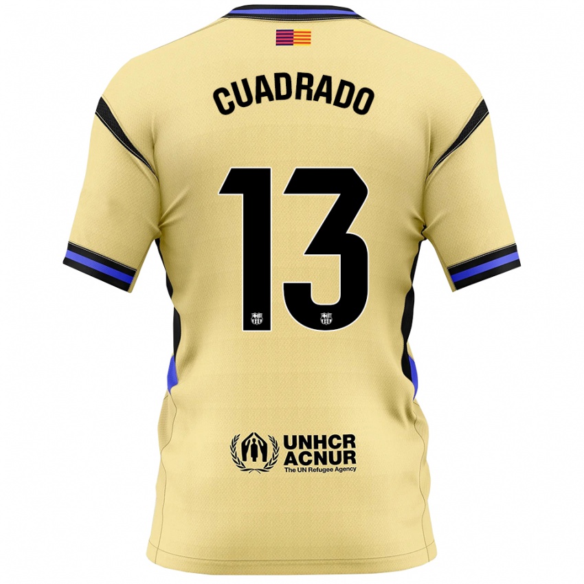 גברים Adrián Cuadrado #13 צהוב שחור הרחק ג'רזי 2025/26 חולצה קצרה