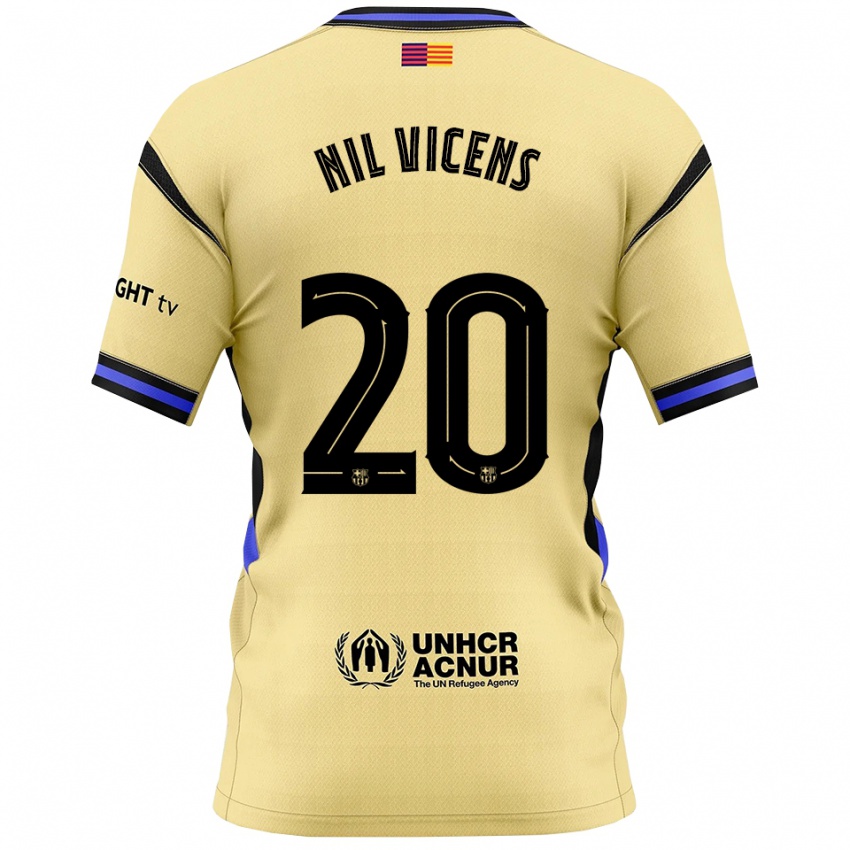 גברים Nil Vicens #20 צהוב שחור הרחק ג'רזי 2025/26 חולצה קצרה