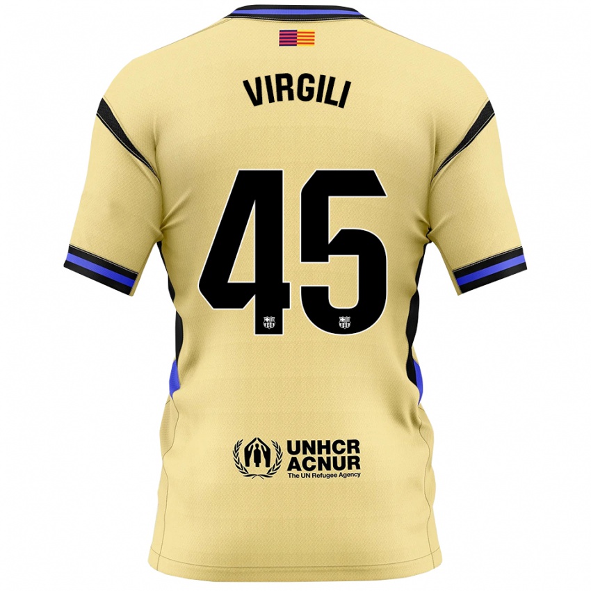 גברים Jan Virgili #45 צהוב שחור הרחק ג'רזי 2025/26 חולצה קצרה