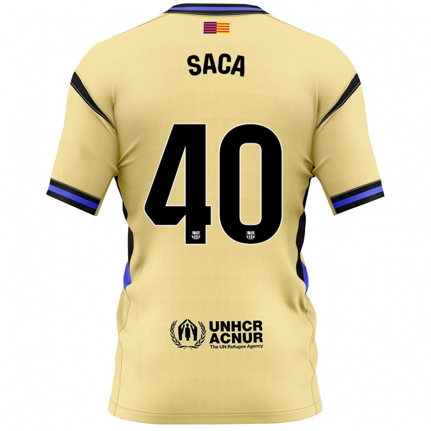 גברים ליאו סאקה #40 צהוב שחור הרחק ג'רזי 2025/26 חולצה קצרה