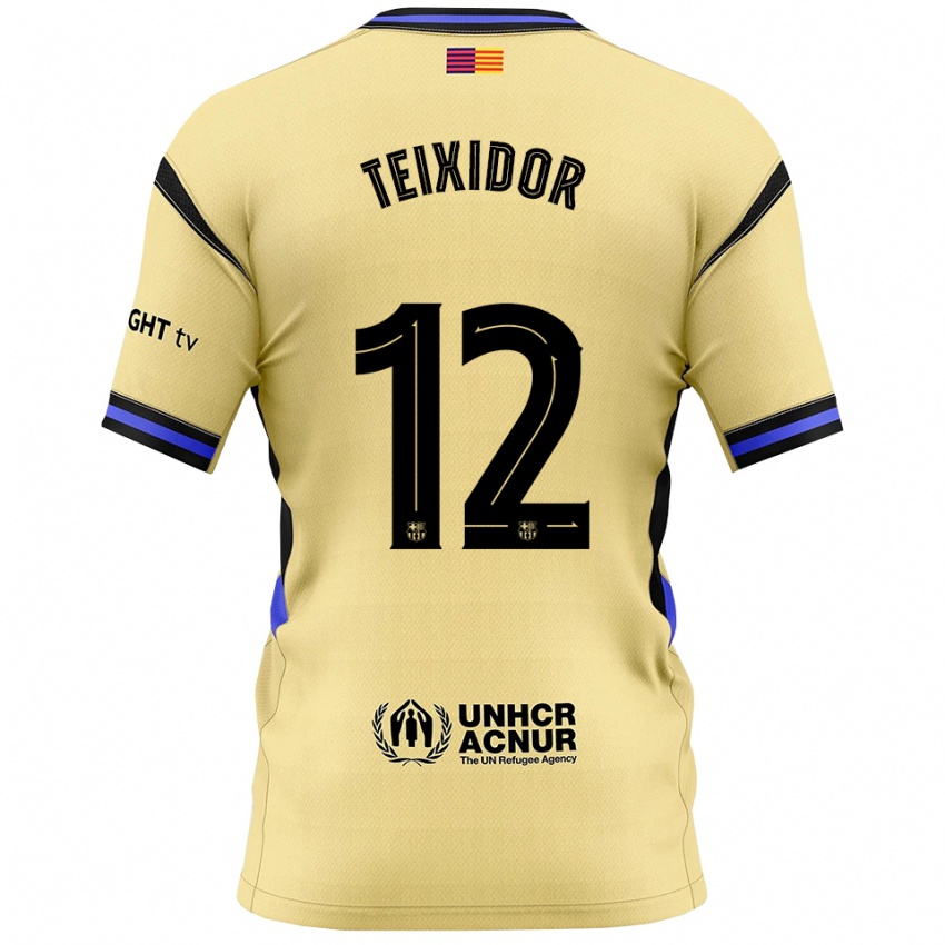 גברים Nil Teixidor #12 צהוב שחור הרחק ג'רזי 2025/26 חולצה קצרה