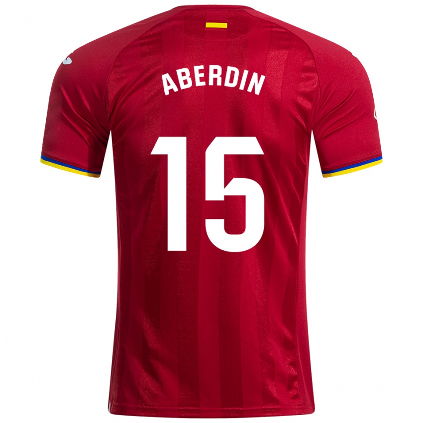 גברים Nabil Aberdin #15 אדום צהוב כחול הרחק ג'רזי 2025/26 חולצה קצרה