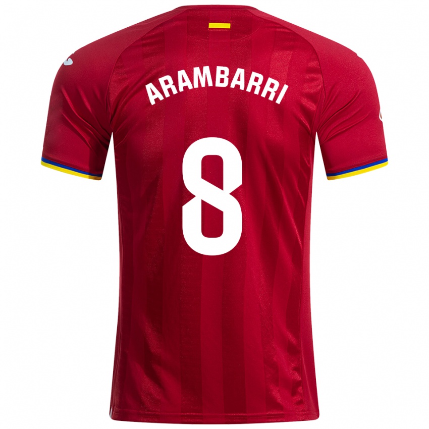 גברים מאורו ארמבארי #8 אדום צהוב כחול הרחק ג'רזי 2025/26 חולצה קצרה