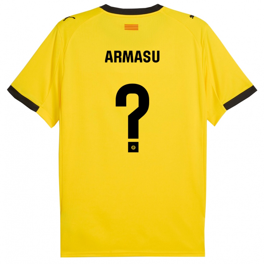 גברים Daniel Armasu #0 צהוב שחור הרחק ג'רזי 2025/26 חולצה קצרה