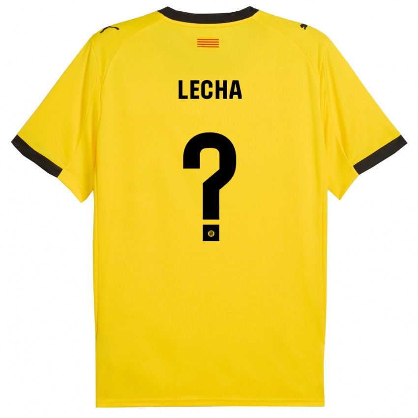 גברים Pol Lecha #0 צהוב שחור הרחק ג'רזי 2025/26 חולצה קצרה