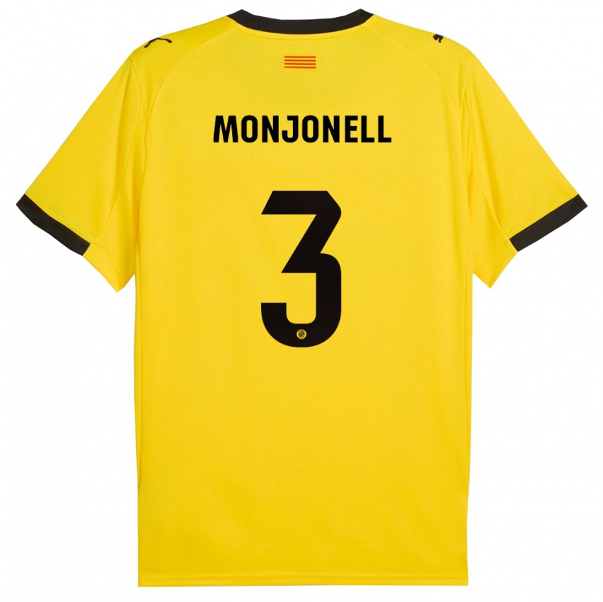 גברים אריק מונג'ונל #3 צהוב שחור הרחק ג'רזי 2025/26 חולצה קצרה
