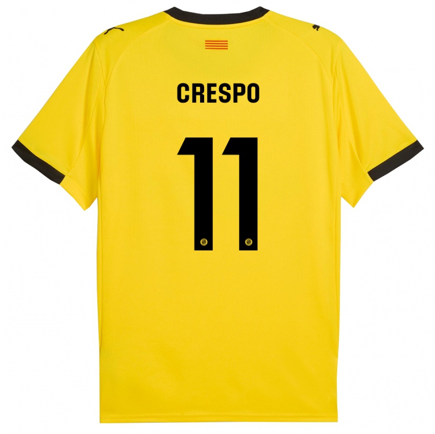 גברים לידיה קרספו #11 צהוב שחור הרחק ג'רזי 2025/26 חולצה קצרה