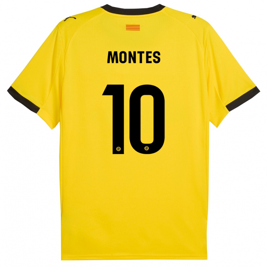 גברים לואיס מונטס #10 צהוב שחור הרחק ג'רזי 2025/26 חולצה קצרה