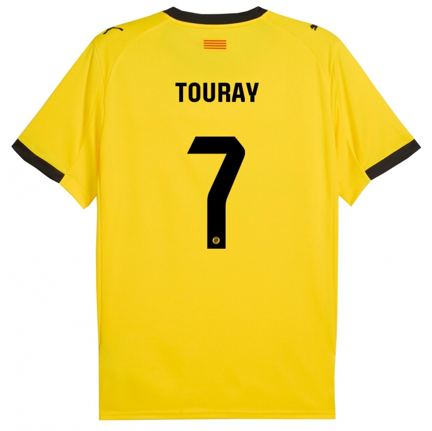 גברים Muhammed Touray #7 צהוב שחור הרחק ג'רזי 2025/26 חולצה קצרה