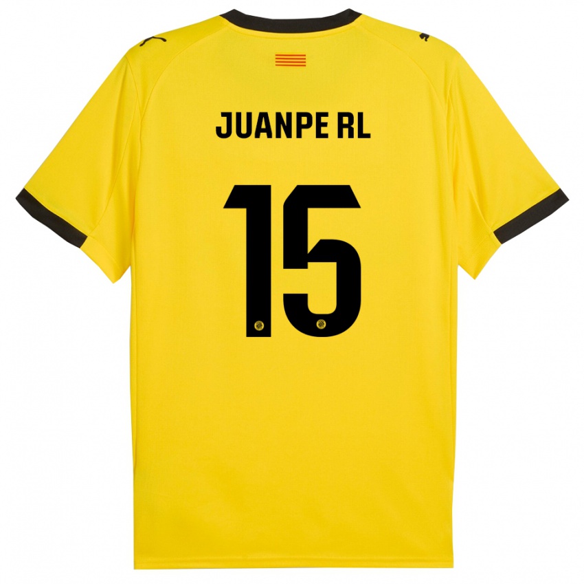 גברים חואנפה #15 צהוב שחור הרחק ג'רזי 2025/26 חולצה קצרה