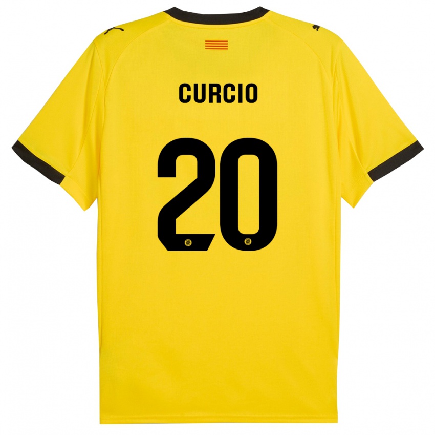 גברים Daniel Curcio #20 צהוב שחור הרחק ג'רזי 2025/26 חולצה קצרה