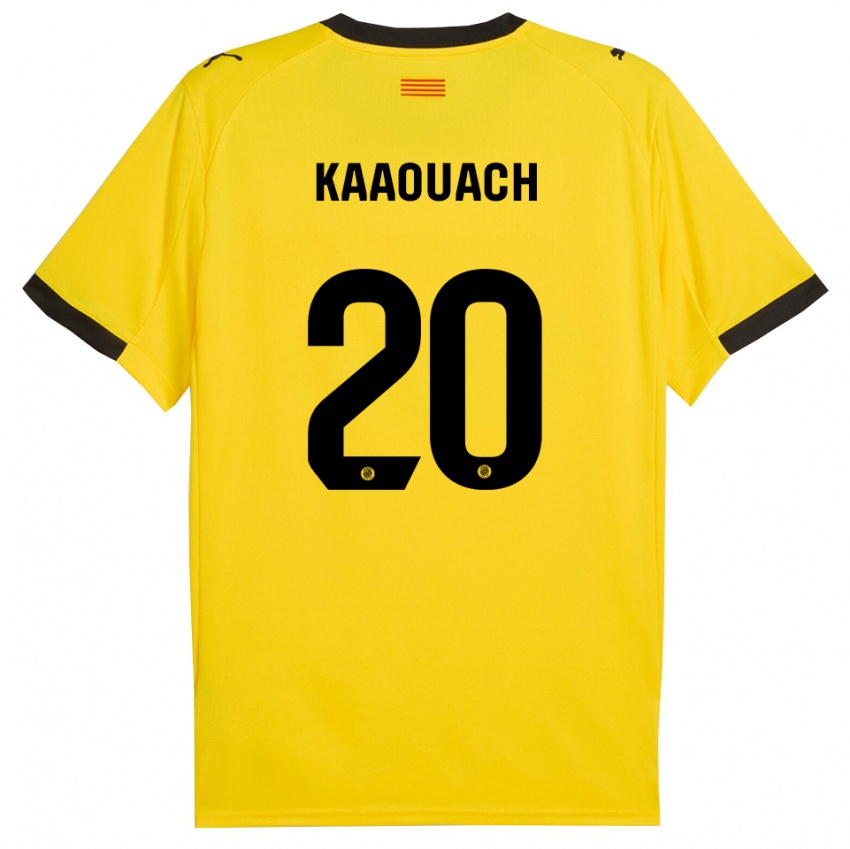 גברים Nabil Kaaouach #20 צהוב שחור הרחק ג'רזי 2025/26 חולצה קצרה