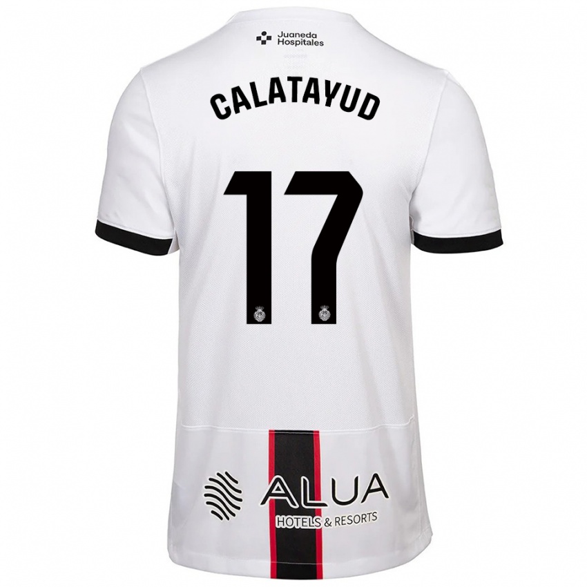 גברים Miguel Calatayud #17 לבן שחור הרחק ג'רזי 2025/26 חולצה קצרה