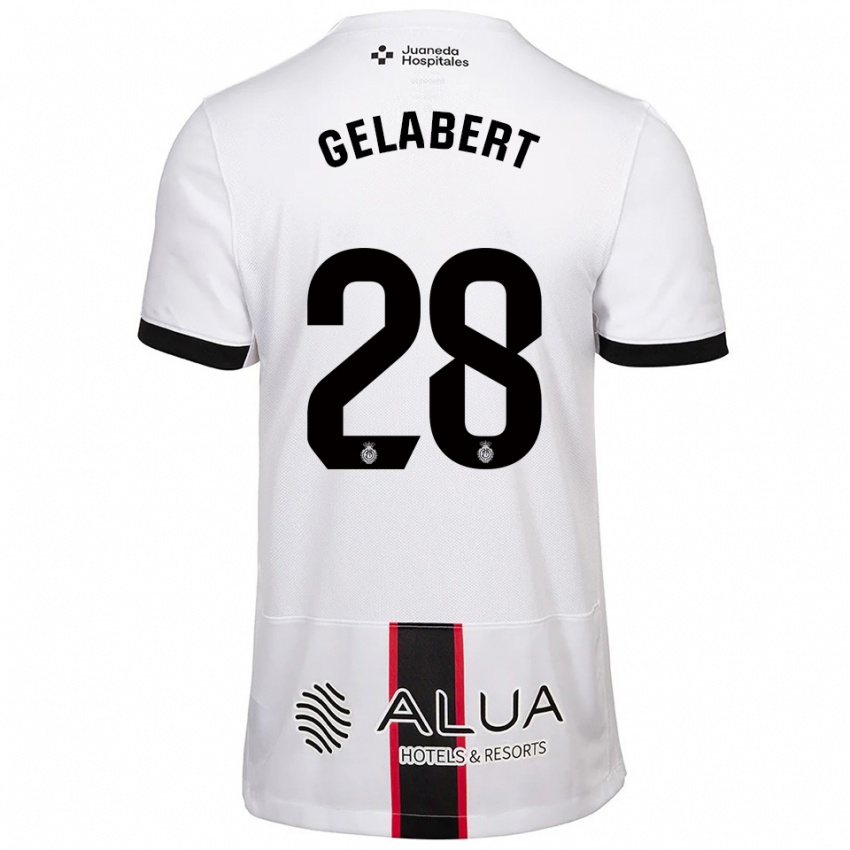 גברים Miquel Gelabert #28 לבן שחור הרחק ג'רזי 2025/26 חולצה קצרה