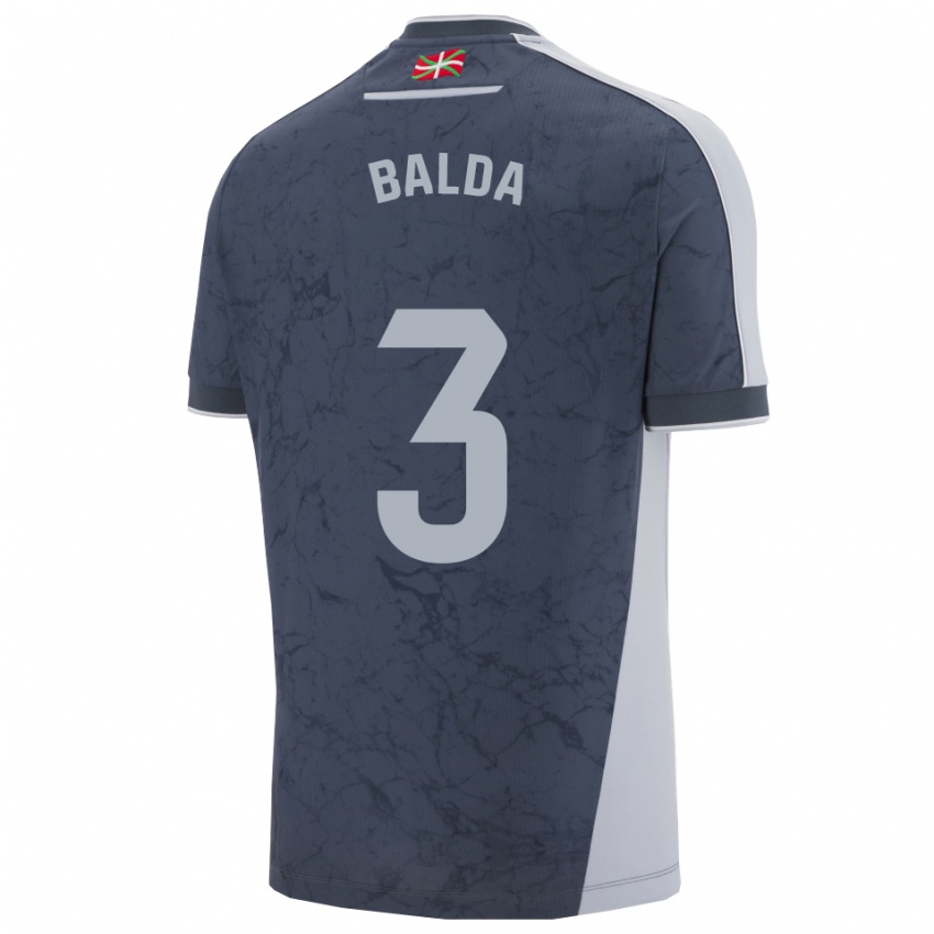 גברים Jon Balda #3 כחול כהה לבן הרחק ג'רזי 2025/26 חולצה קצרה