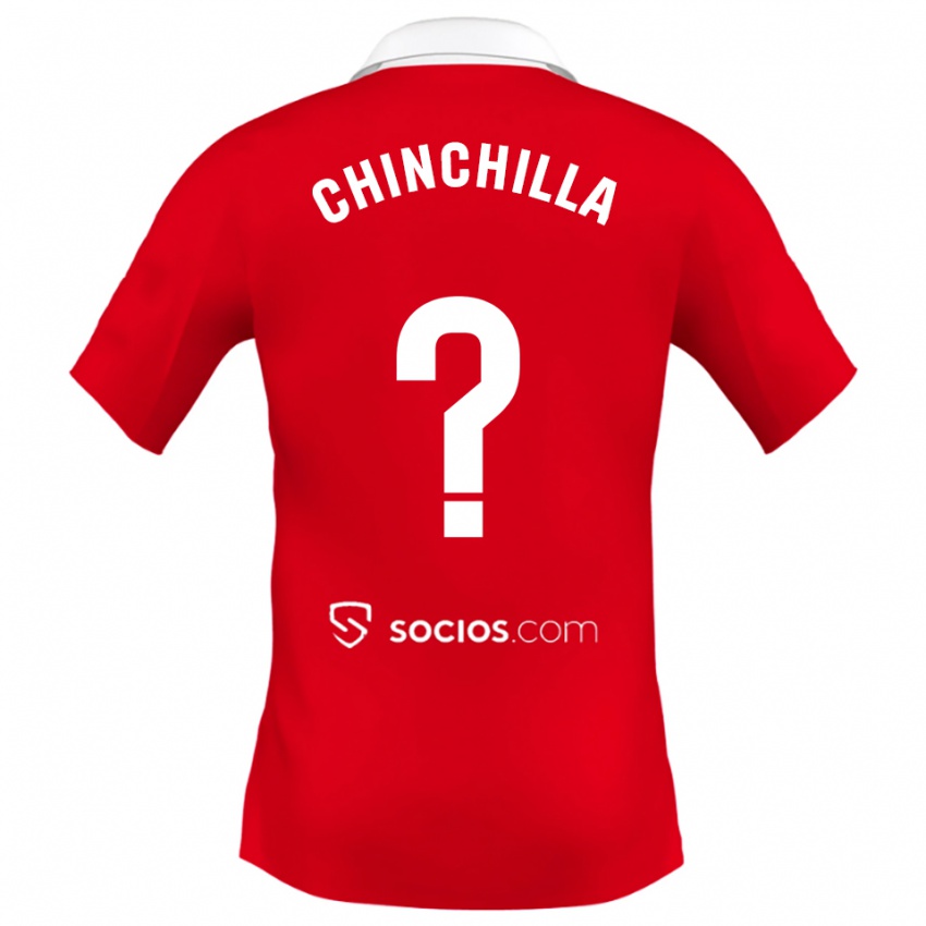 גברים גוסטבו צ'ינצ'ילה #0 אדום לבן אפור הרחק ג'רזי 2025/26 חולצה קצרה