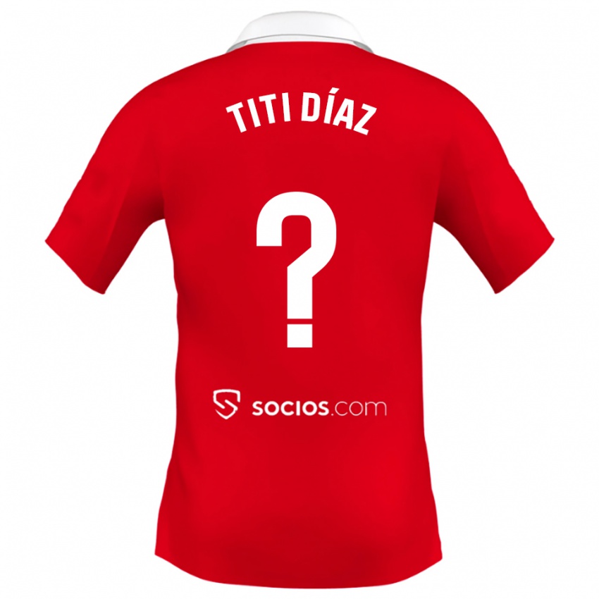 גברים טיטי דיאז #0 אדום לבן אפור הרחק ג'רזי 2025/26 חולצה קצרה