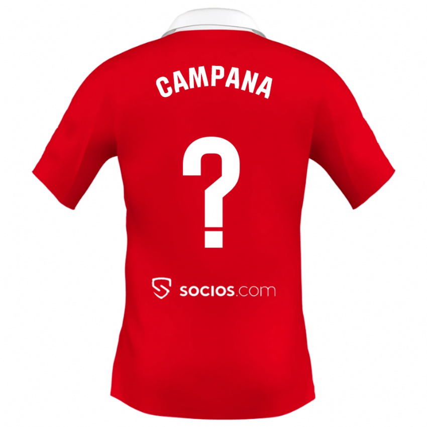 גברים Massimo Campana #0 אדום לבן אפור הרחק ג'רזי 2025/26 חולצה קצרה