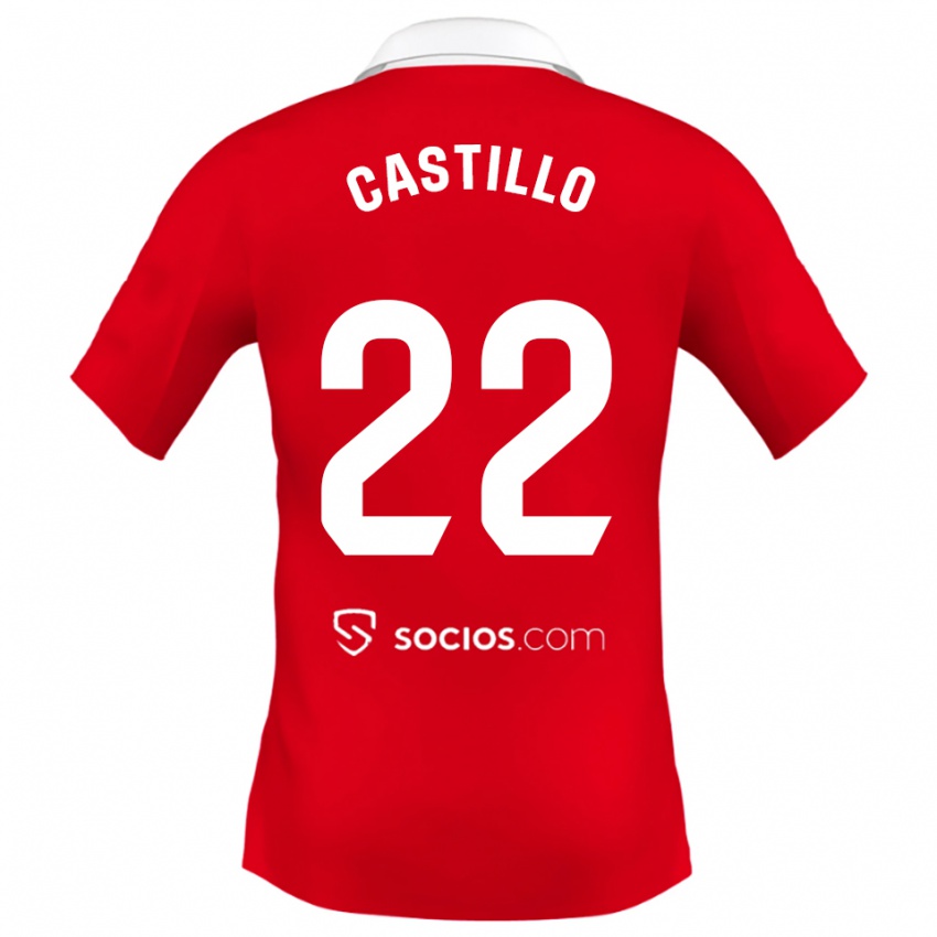 גברים חוסה קסטיו #22 אדום לבן אפור הרחק ג'רזי 2025/26 חולצה קצרה