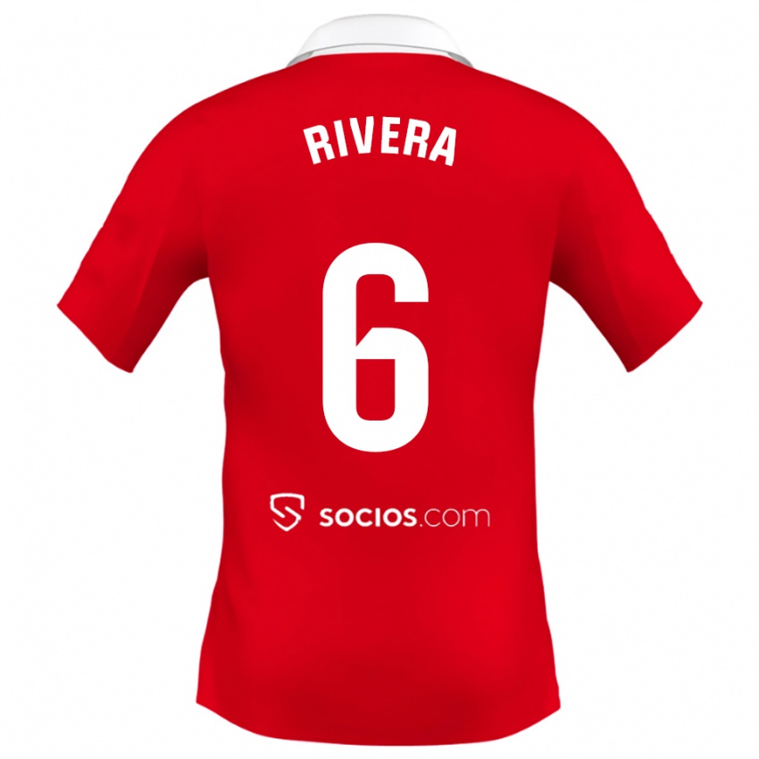 גברים פבלו ריברה #6 אדום לבן אפור הרחק ג'רזי 2025/26 חולצה קצרה