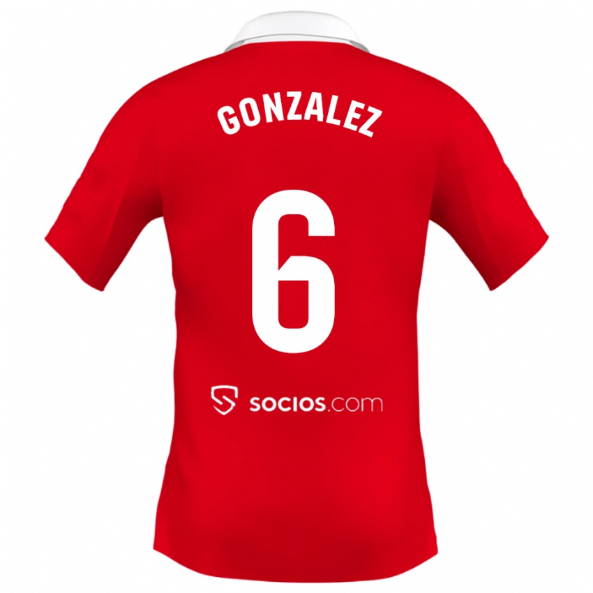 גברים Pamela González #6 אדום לבן אפור הרחק ג'רזי 2025/26 חולצה קצרה